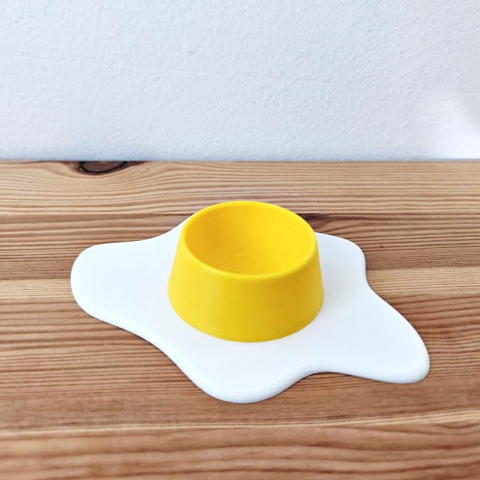 Fun Spilled Egg Egg Holder, Unique Breakfast Table Accessory, Easter Decoration, Spring Decor, Housewarming Gift, 3d print