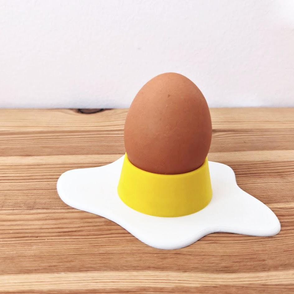 Fun Spilled Egg Egg Holder, Unique Breakfast Table Accessory, Easter Decoration, Spring Decor, Housewarming Gift, 3d print