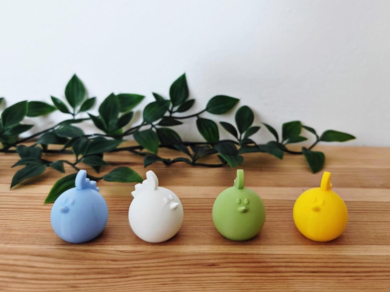 Chick Easter figurines, pastel colors