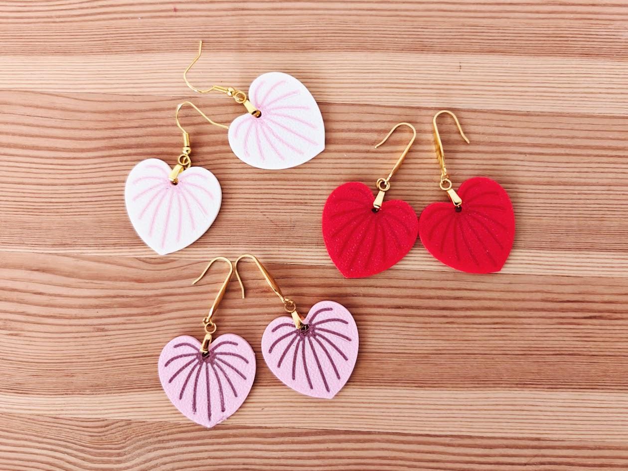 Leaf Earrings Anthurium Earrings, Plant Jewelry Gift for Plant Lovers, Leaf Earrings, Plant Gift, Leaf Design, 3d printed Earrings
