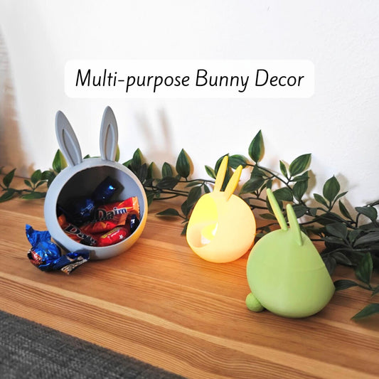 Easter Bunny Bowls – Multi-Purpose Bowls in 2 Sizes, Tealight Holder or Candy Storage Box, Easter Spring Decor, Housewarming Gift, 3d print