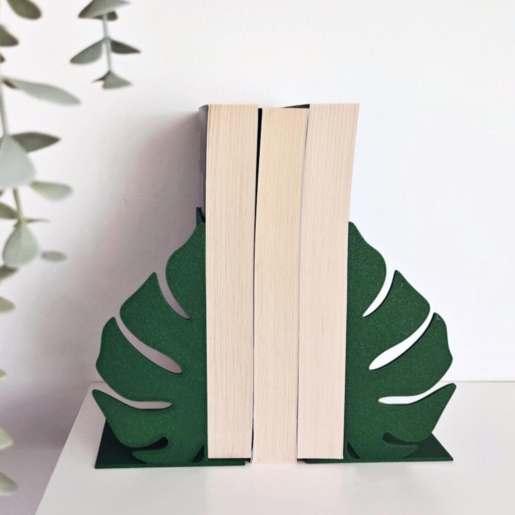 Monstera Bookends, Gift for Book Lovers, Monstera Deliciosa, Monstera Leaf, Monstera Book end, Book display shelf organizer, 3D printed Gift