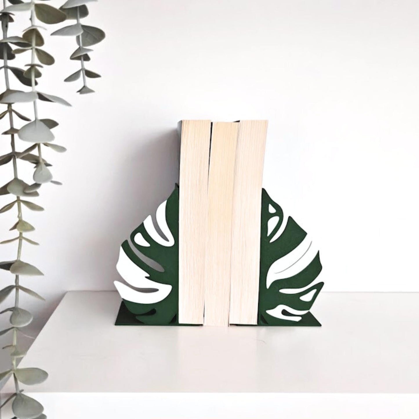 Monstera Bookends, Gift for Book Lovers, Monstera Deliciosa, Monstera Leaf, Monstera Book end, Book display shelf organizer, 3D printed Gift