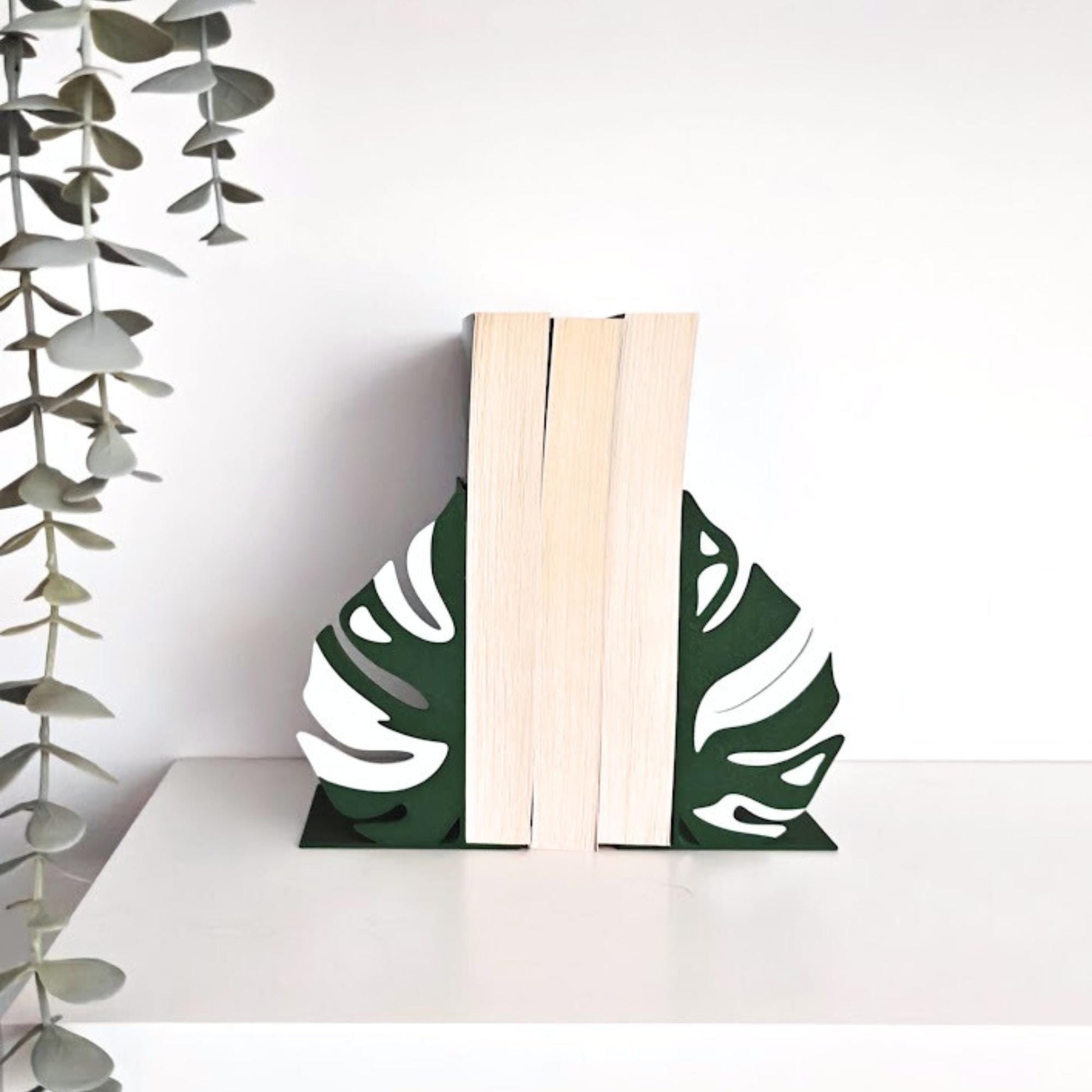 Monstera Bookends, Gift for Book Lovers, Monstera Deliciosa, Monstera Leaf, Monstera Book end, Book display shelf organizer, 3D printed Gift