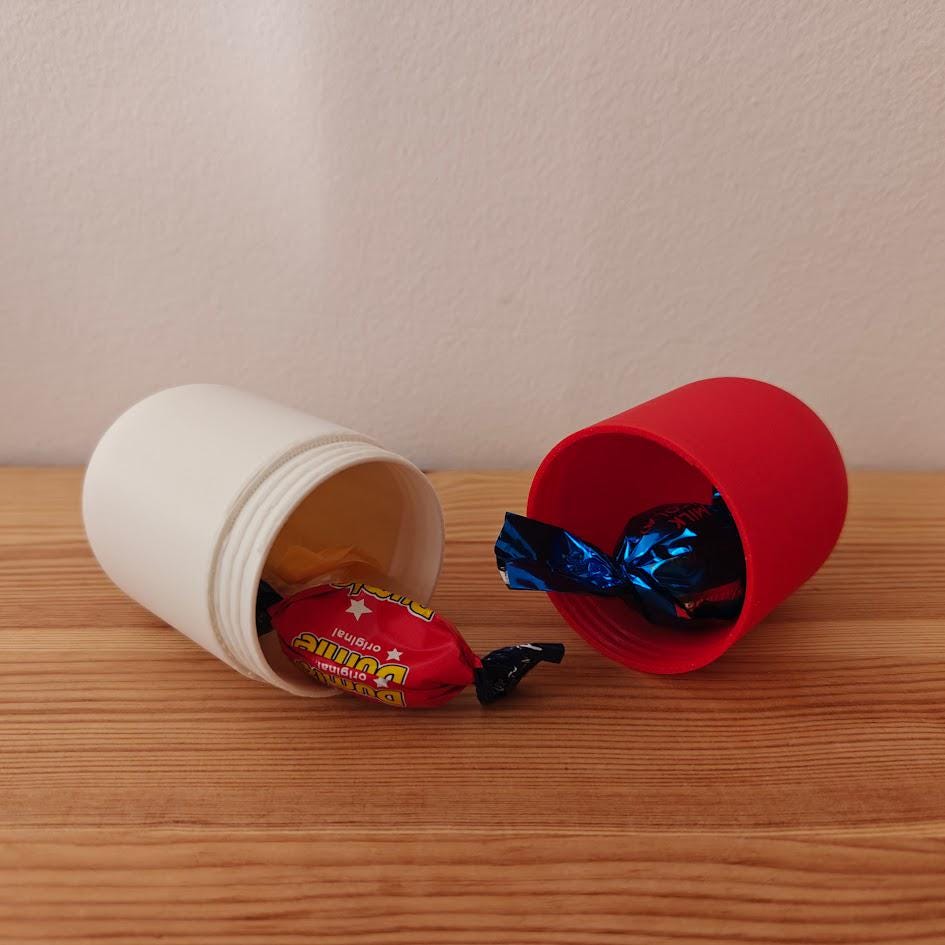 Pill Capsule Box for Secret Messages, Tiny Treasures or Sweet Surprises, Candy Storage, Romantic Love Message, Valentines Gift Box, 3d print
