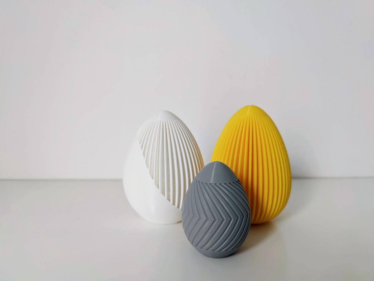 Easter Egg Decor Set – Geometric and Bunny-Inspired Designs, Easter Decoration, Spring Decor, Housewarming Gift, 3d print