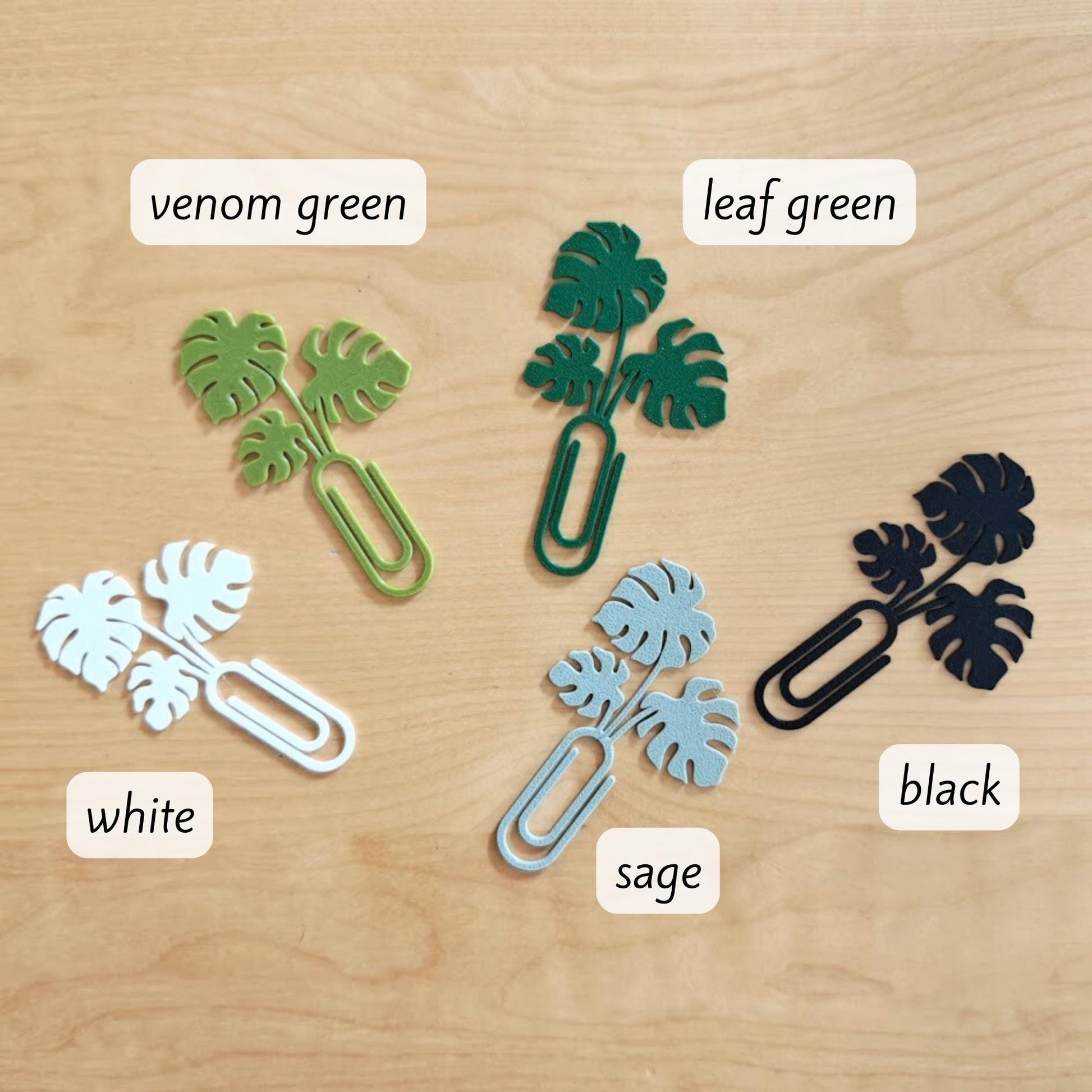 Monstera Leaf Bookmarks and Clips, Personalized Bookmark, Gift for Bookworms and Plant Lovers, 3d printed