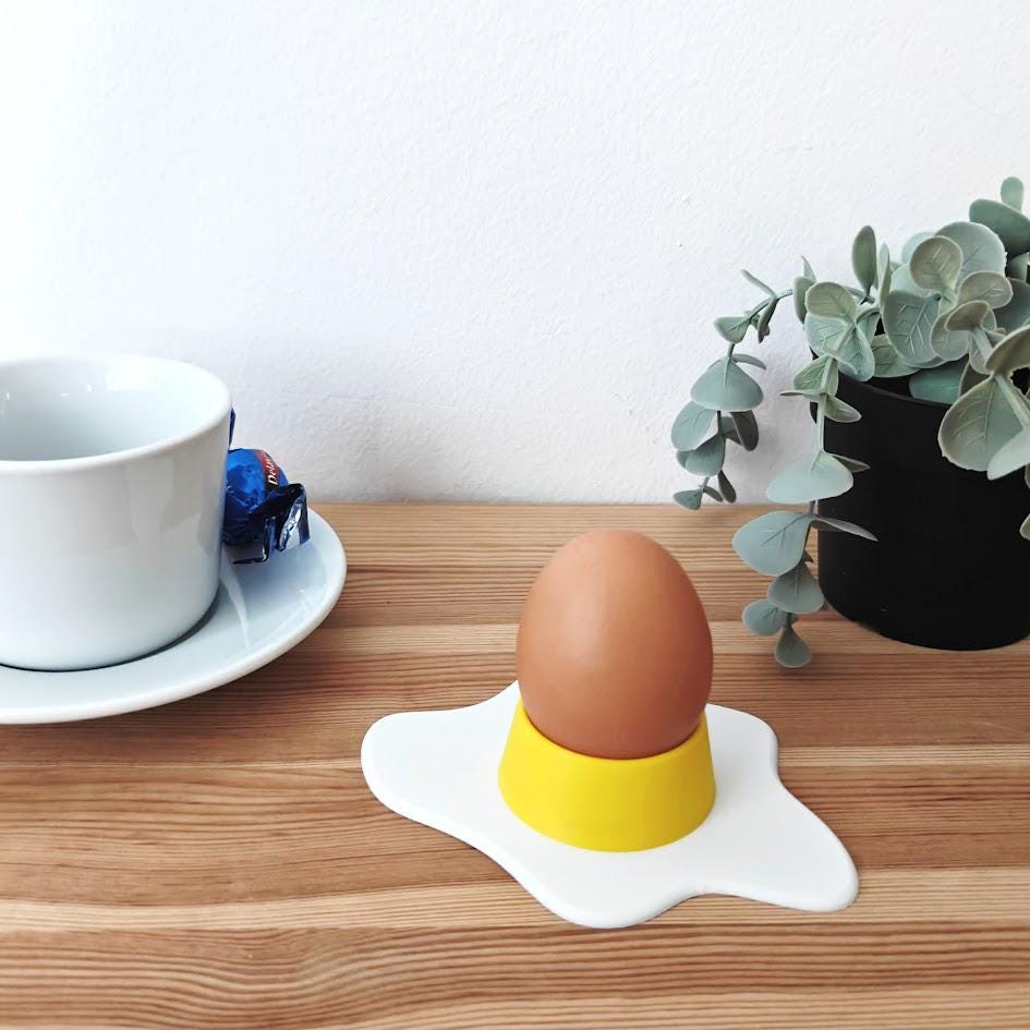 Fun Spilled Egg Egg Holder, Unique Breakfast Table Accessory, Easter Decoration, Spring Decor, Housewarming Gift, 3d print