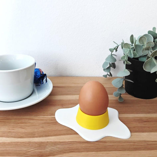 Fun Spilled Egg Egg Holder, Unique Breakfast Table Accessory, Easter Decoration, Spring Decor, Housewarming Gift, 3d print