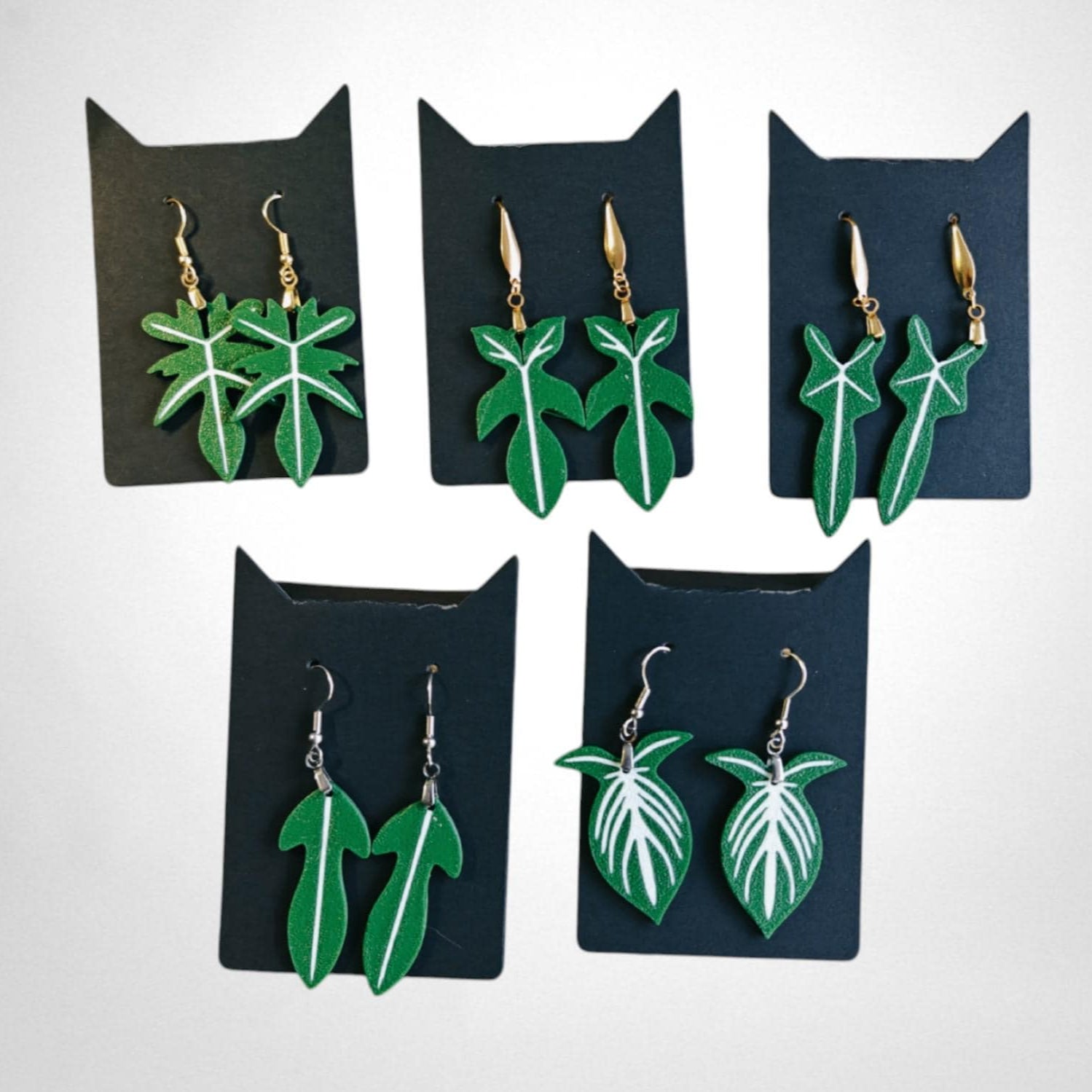 Earrings Philodendron Leaves 3d printed Jewelry Gift for Plant Lovers, Leaf Earrings, Plant Gift, Leaf Design, 3d printed Earrings