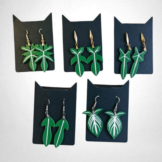Earrings Philodendron Leaves 3d printed Jewelry Gift for Plant Lovers, Leaf Earrings, Plant Gift, Leaf Design, 3d printed Earrings