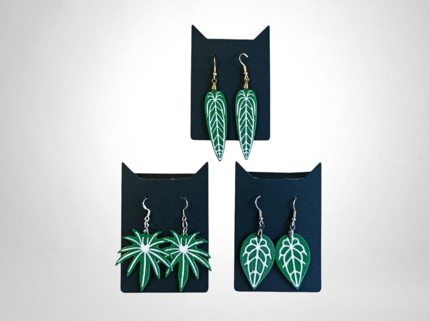 Anthurium Earrings 3d printed Jewelry Gift for Plant Lovers, Leaf Earrings, Plant Gift, Leaf Design, 3d printed Earrings