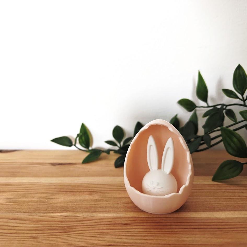 Eggshell Hanging or Standing Easter Decoration, Easter Egg Decor for Spring with Bunny and Chicken, 3d print