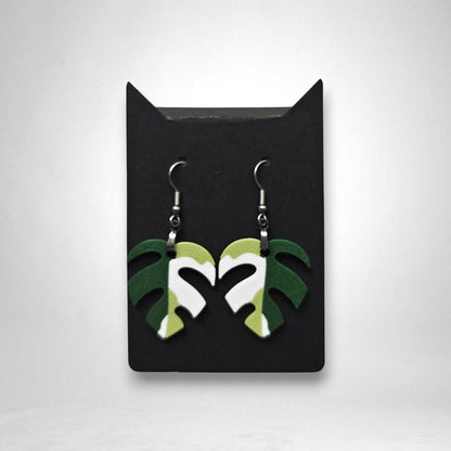 Leaf Earrings Monstera Var Minima, Monstera Earrings, Leaf Earrings, Plant Jewelry Gift for Plant Lovers, 3d printed Earrings, Raphidaphora