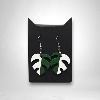 Leaf Earrings Monstera Var Minima, Monstera Earrings, Leaf Earrings, Plant Jewelry Gift for Plant Lovers, 3d printed Earrings, Raphidaphora