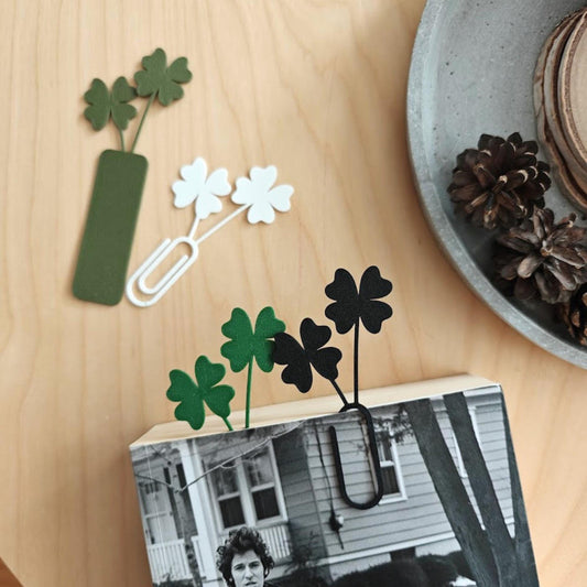 Clover Leaf Bookmarks and Clips, Personalized Bookmark, Gift for Bookworms and Plant Lovers, 3d printed St. Patrick&#39;s Day Present