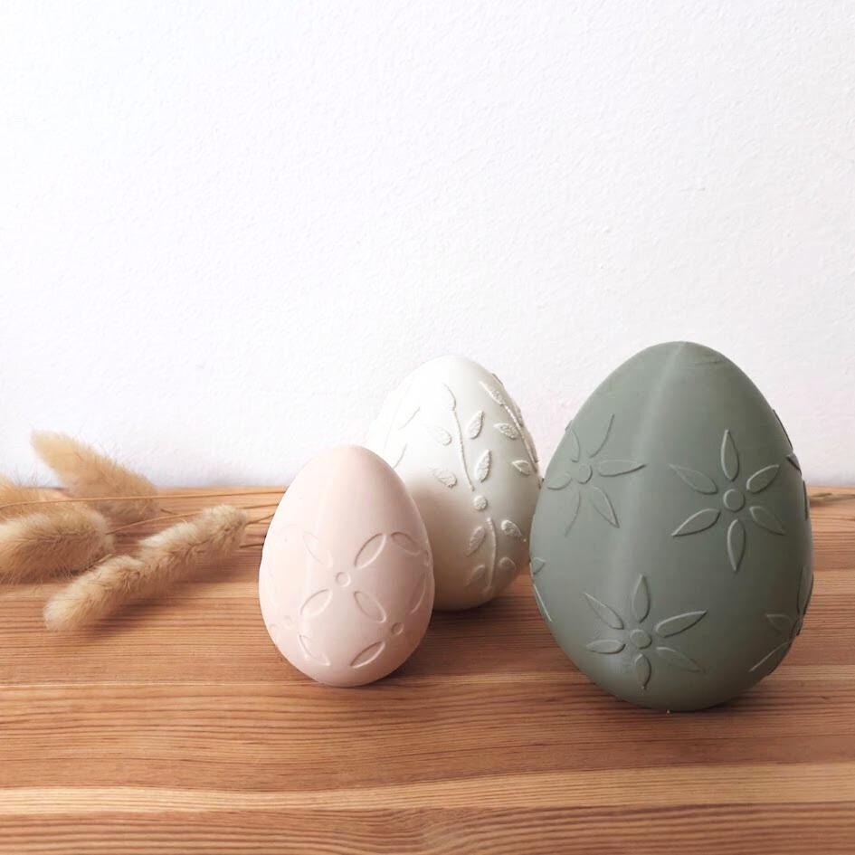 Easter Eggs with Patterns, Decorative Set of 3, Pastel Colors, Patterned Spring Decor, Whimsical Housewarming Gift, 3d print