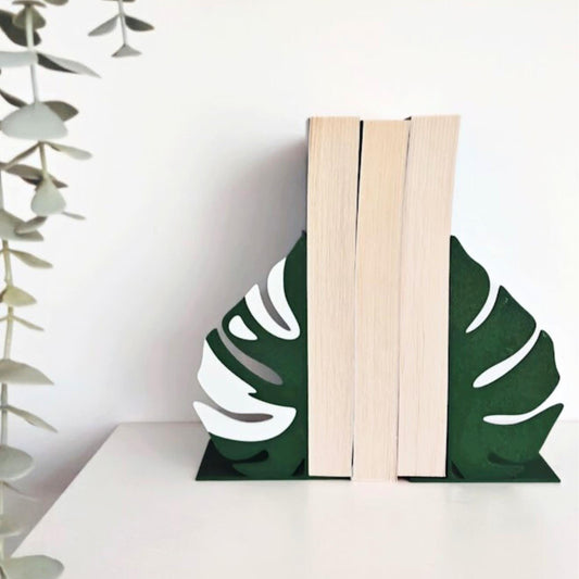 Monstera Bookends, Gift for Book Lovers, Monstera Deliciosa, Monstera Leaf, Monstera Book end, Book display shelf organizer, 3D printed Gift