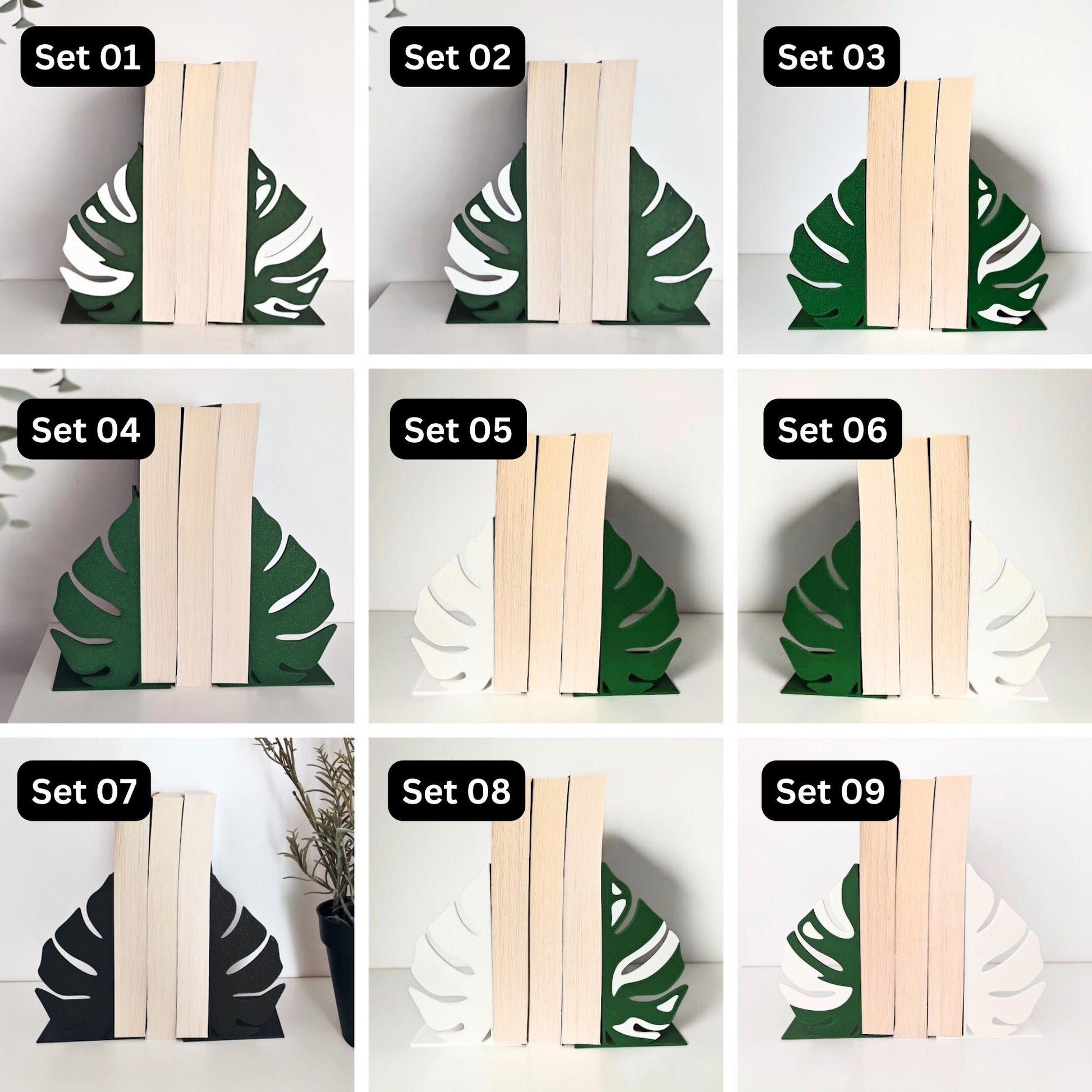 Monstera Bookends, Gift for Book Lovers, Monstera Deliciosa, Monstera Leaf, Monstera Book end, Book display shelf organizer, 3D printed Gift