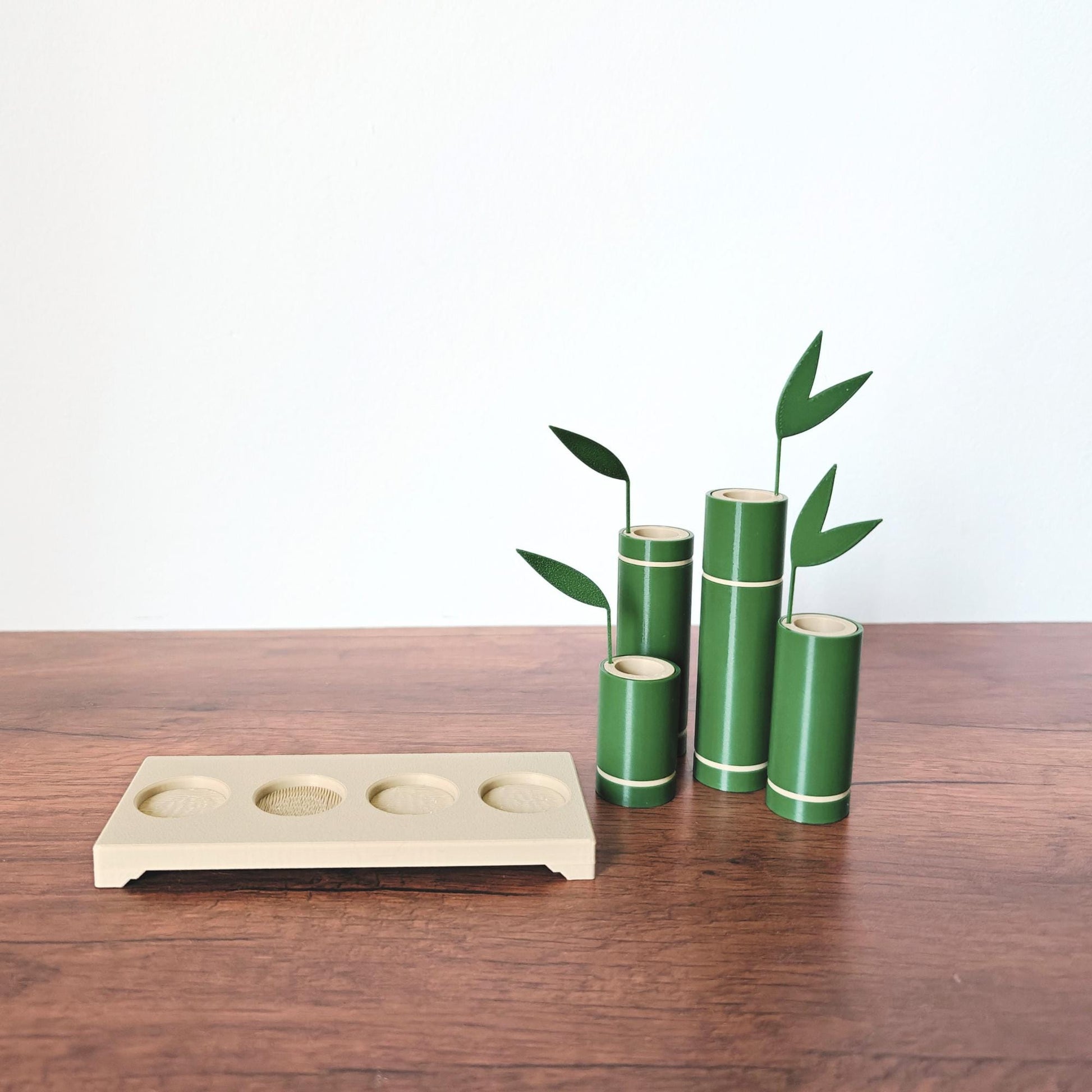 Bamboo Propagation Stand, Hydroponic Test Tube Holder, Rooting Vase with Plastic Vials, Cuttings Grow Station, 3D printed organizer