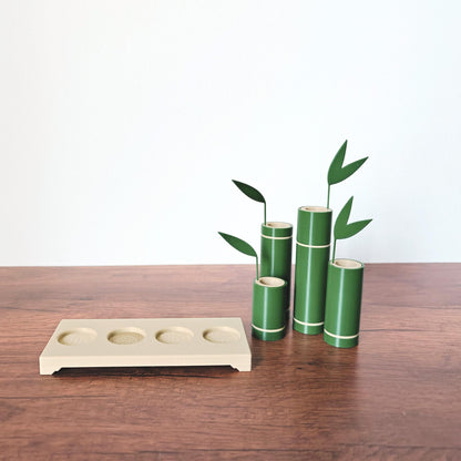 Bamboo Propagation Stand, Hydroponic Test Tube Holder, Rooting Vase with Plastic Vials, Cuttings Grow Station, 3D printed organizer