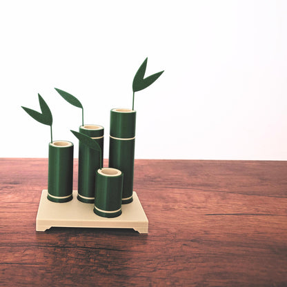 Bamboo Propagation Stand, Hydroponic Test Tube Holder, Rooting Vase with Plastic Vials, Cuttings Grow Station, 3D printed organizer