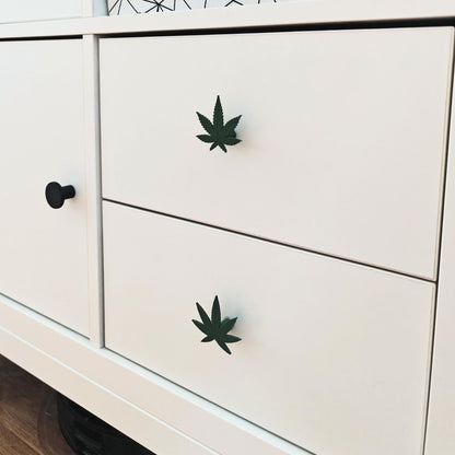 Weed Leaf Handles for Door or Drawer, Marijuana Knob, Cannabis Handle, 420-Themed Cabinet Pull, Pot Leaf Door knob, 3d print
