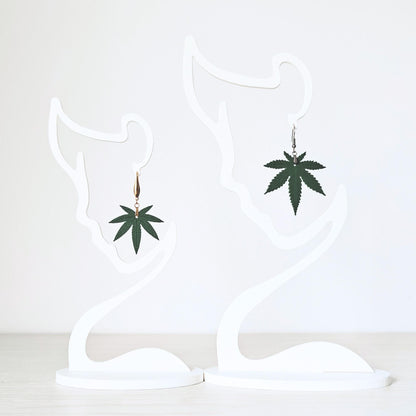 Cannabis Leaf Earrings, Marijuana Jewelry, Weed Leaf Design, 3D printed Gift for Pot Lovers and Stoners, 420 Reggae Rasta Accessories