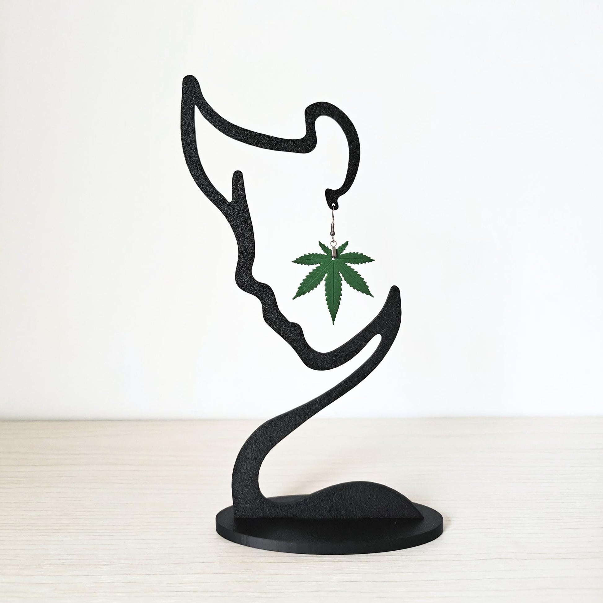 Cannabis Leaf Earrings, Marijuana Jewelry, Weed Leaf Design, 3D printed Gift for Pot Lovers and Stoners, 420 Reggae Rasta Accessories