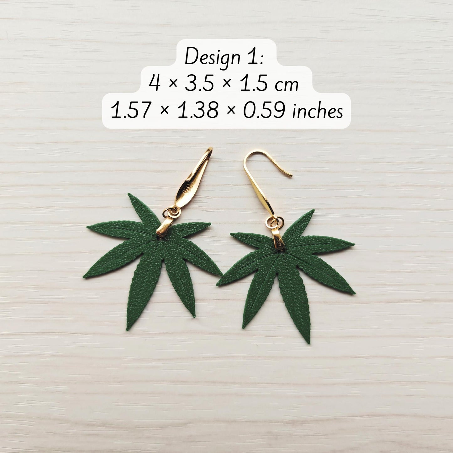 Cannabis Leaf Earrings, Marijuana Jewelry, Weed Leaf Design, 3D printed Gift for Pot Lovers and Stoners, 420 Reggae Rasta Accessories