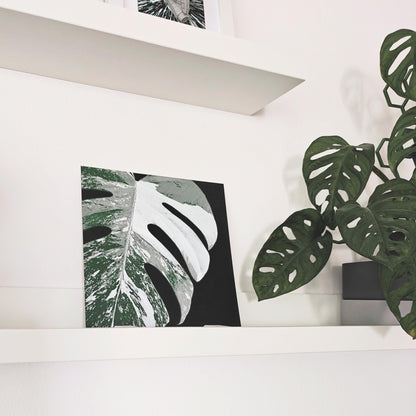 Monstera Albo Leaf, Hueforge Wall Art, 3D Illusion Print, Plant Lover Gift