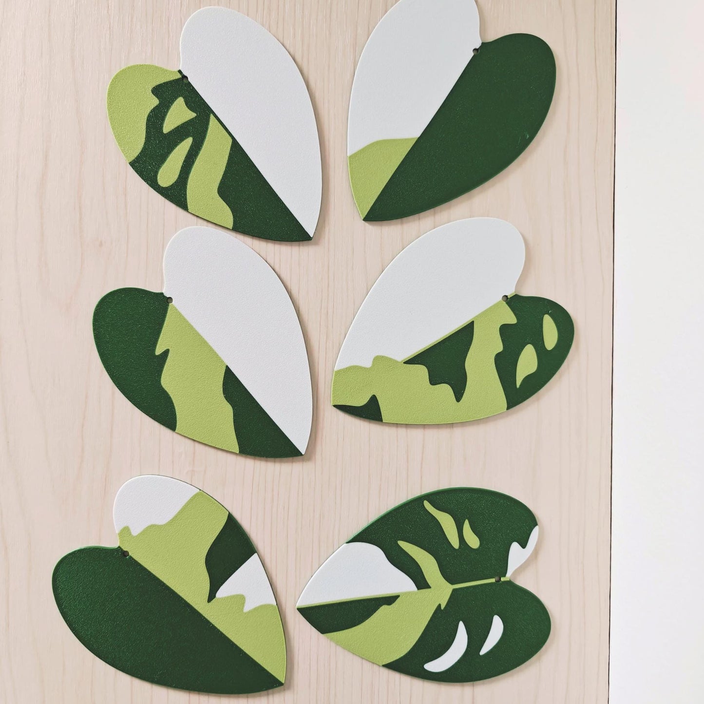 Coaster Plant Philodendron Pink Princess or White Princess, Coaster Set, Leaf Coasters, Heart shaped Coaster 3D print