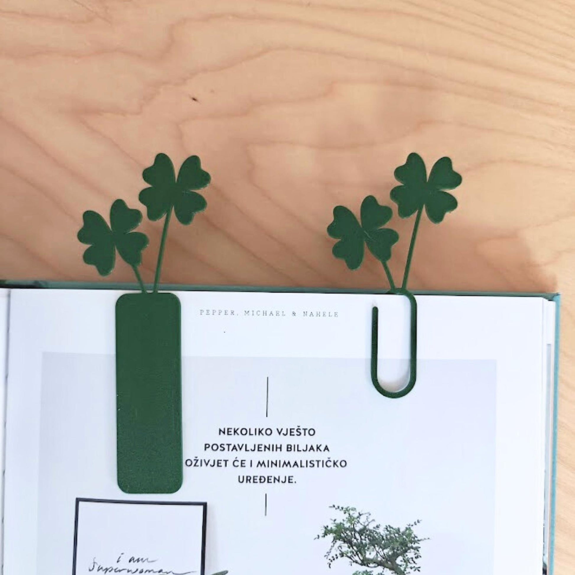 Clover Leaf Bookmarks and Clips, Personalized Bookmark, Gift for Bookworms and Plant Lovers, 3d printed St. Patrick&#39;s Day Present