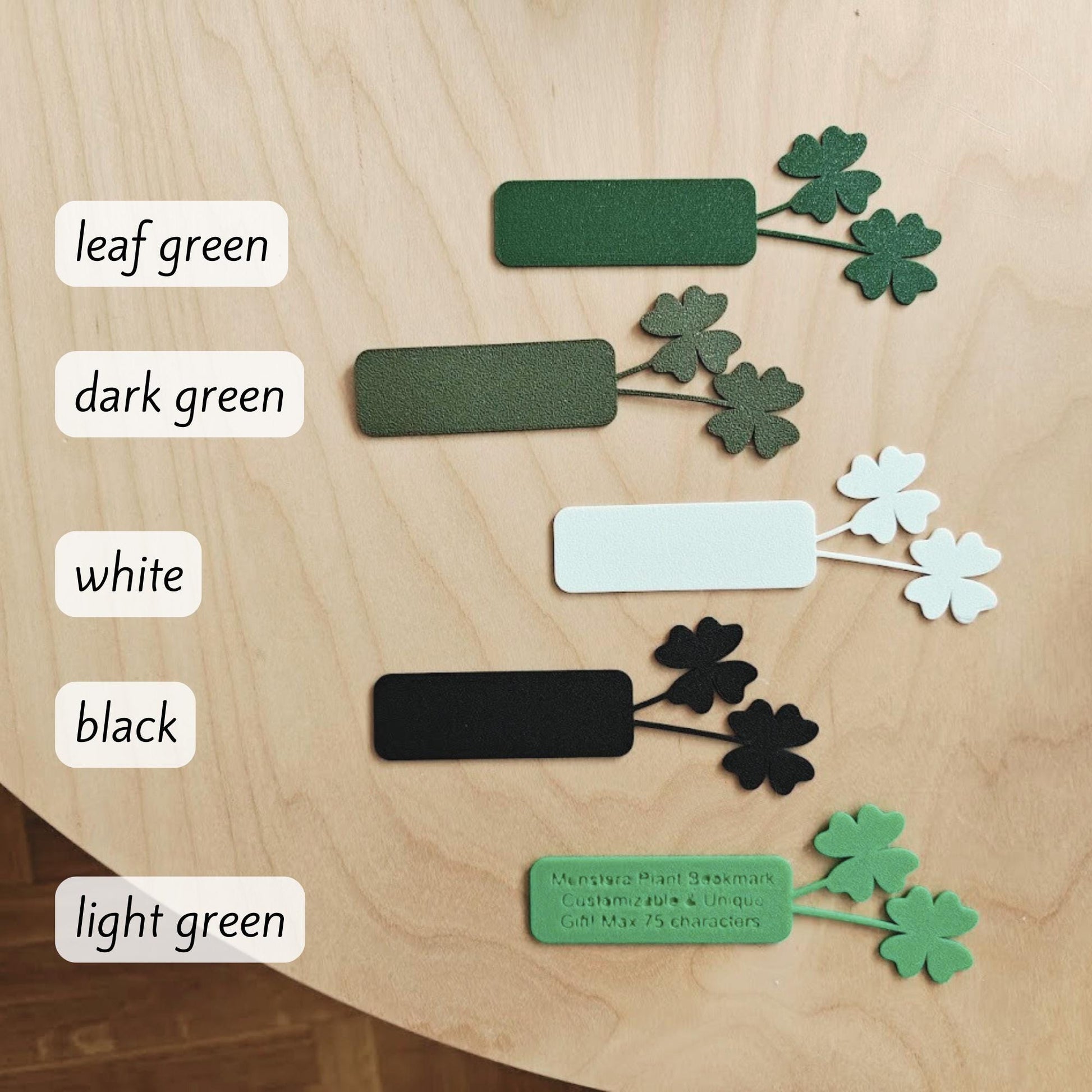 Clover Leaf Bookmarks and Clips, Personalized Bookmark, Gift for Bookworms and Plant Lovers, 3d printed St. Patrick&#39;s Day Present