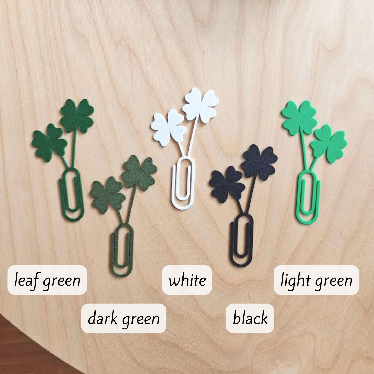 Clover Leaf Bookmarks and Clips, Personalized Bookmark, Gift for Bookworms and Plant Lovers, 3d printed St. Patrick&#39;s Day Present