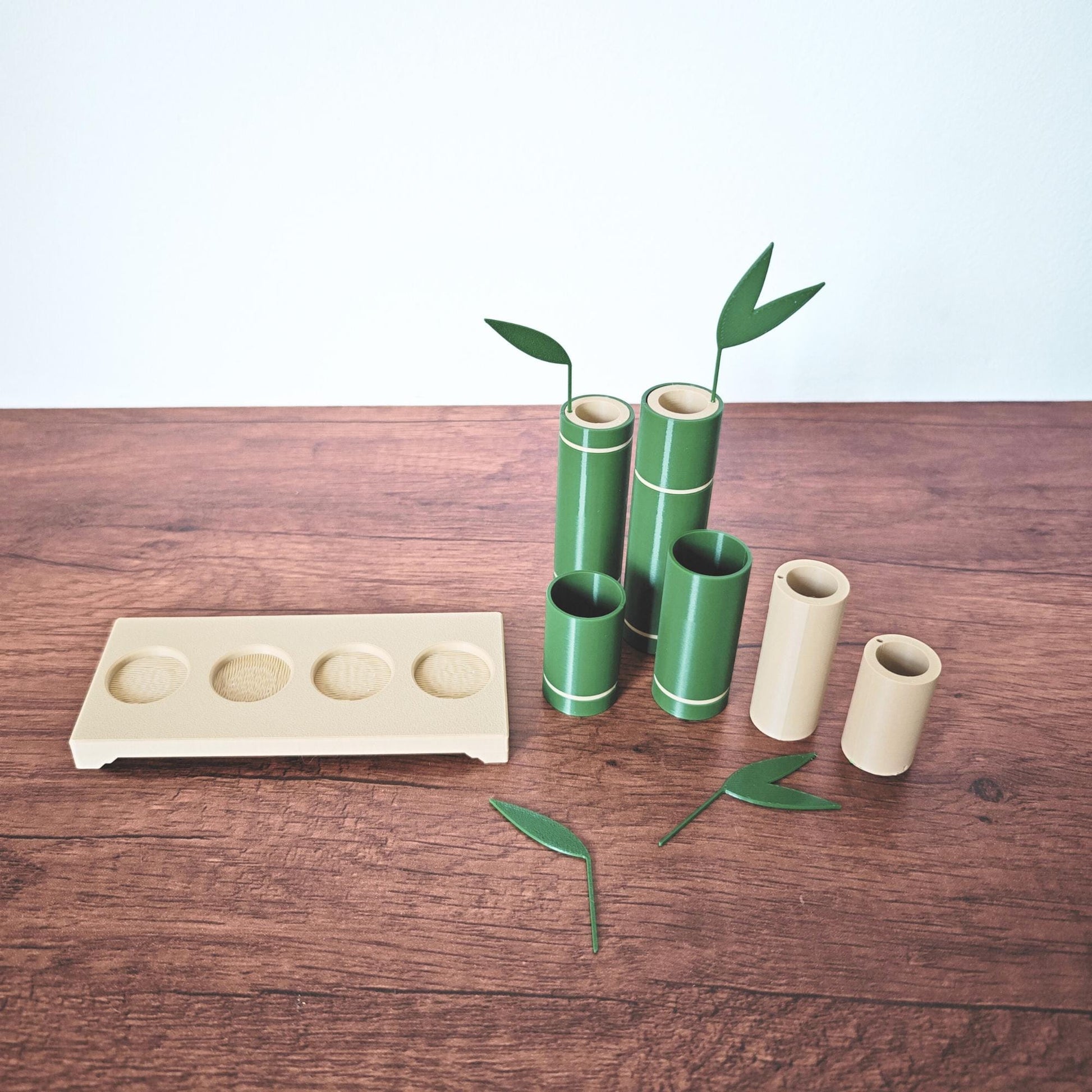 Bamboo Propagation Stand, Hydroponic Test Tube Holder, Rooting Vase with Plastic Vials, Cuttings Grow Station, 3D printed organizer