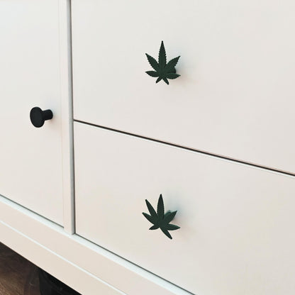 Weed Leaf Handles for Door or Drawer, Marijuana Knob, Cannabis Handle, 420-Themed Cabinet Pull, Pot Leaf Door knob, 3d print