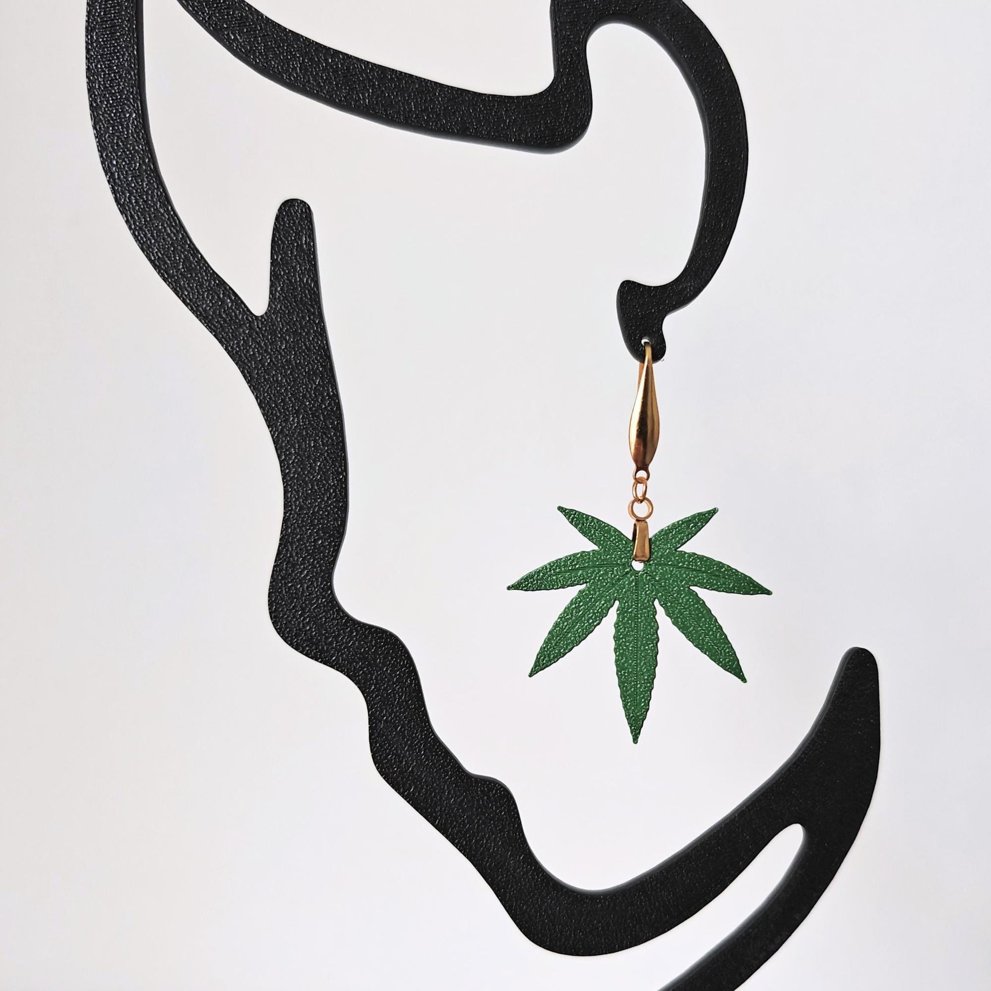 Cannabis Leaf Earrings, Marijuana Jewelry, Weed Leaf Design, 3D printed Gift for Pot Lovers and Stoners, 420 Reggae Rasta Accessories