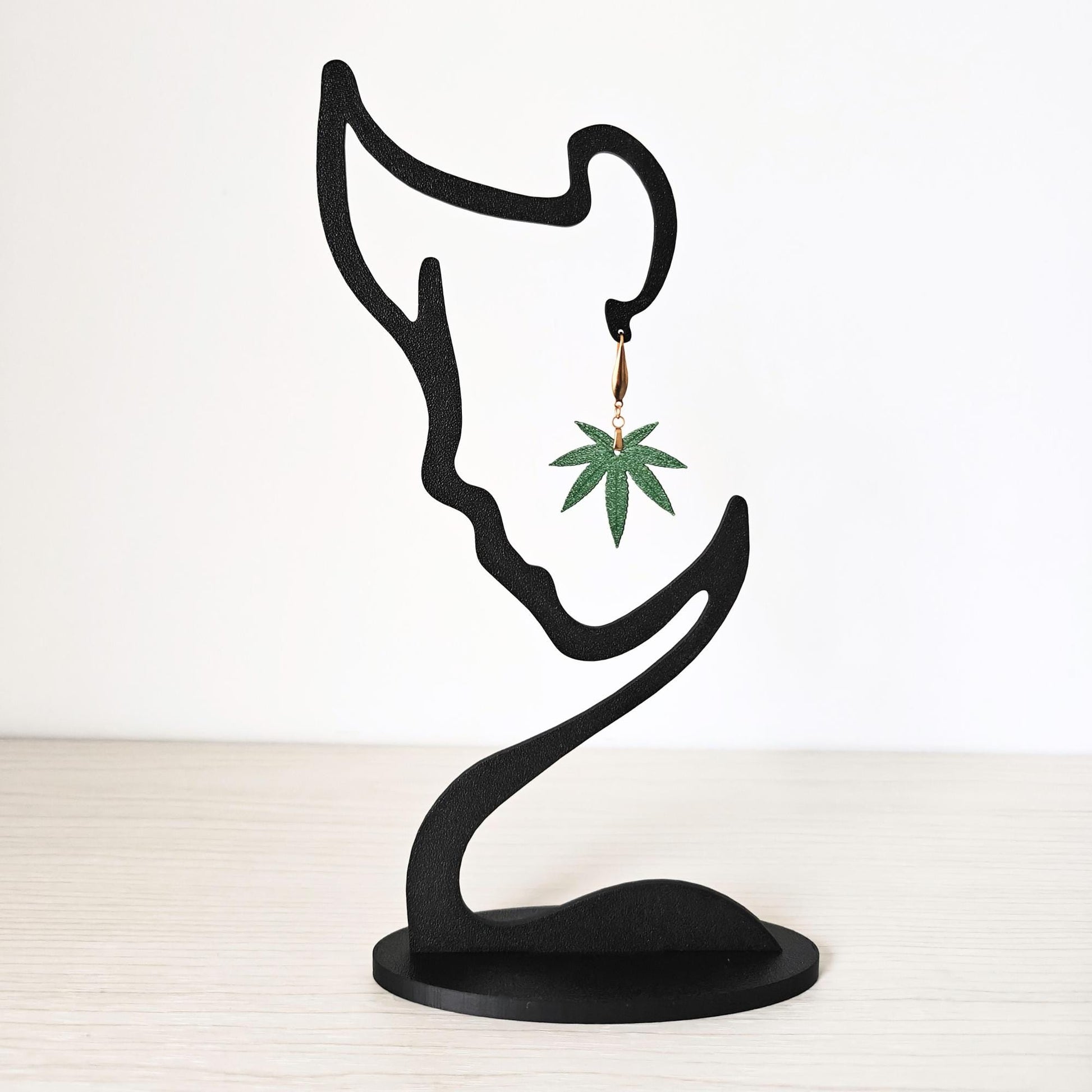 Cannabis Leaf Earrings, Marijuana Jewelry, Weed Leaf Design, 3D printed Gift for Pot Lovers and Stoners, 420 Reggae Rasta Accessories
