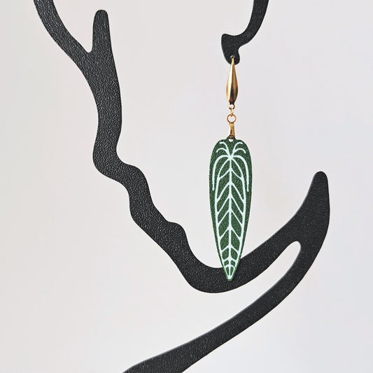 Anthurium Earrings, 3d printed Jewelry Gift for Plant Lovers, Plant Gift, Leaf Design, Warocqueanum, Forgetti, Pedatoradiatum