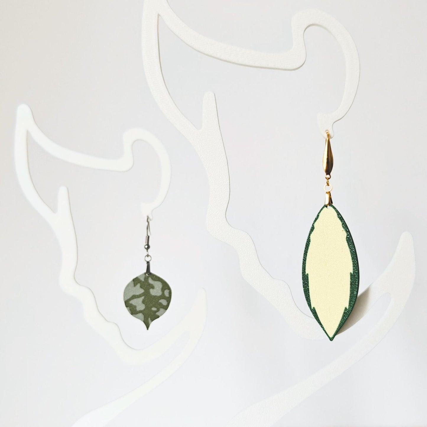 Earrings Hoya, Leaf shaped Jewelry Gift for Plant Lovers, Hoya Curtsii, Finlaysonii, Pot of gold, 3d printed Earrings