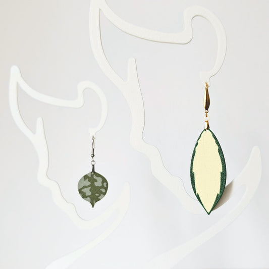 Earrings Hoya, Leaf shaped Jewelry Gift for Plant Lovers, Hoya Curtsii, Finlaysonii, Pot of gold, 3d printed Earrings