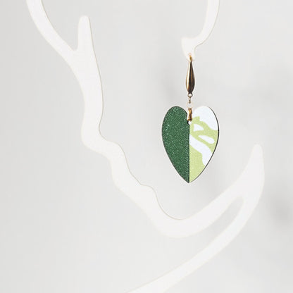 Leaf Earrings Philodendron Pink Princess or White Princess Jewelry Gift for Plant Lovers, Heart shaped Plant Earrings, 3d printed Earrings