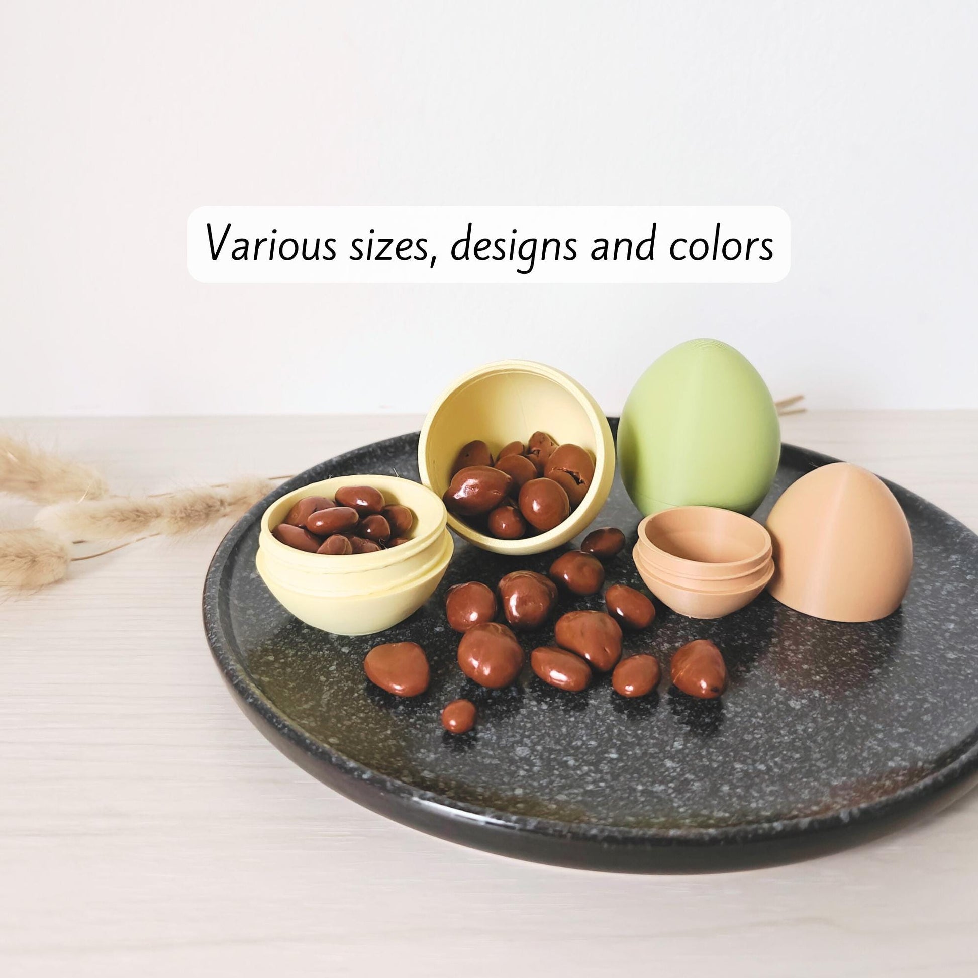 Easter Eggs Containers, Set of 3, Spring Decorating, Gift or Small Keepsakes Hiding, Small Storage, Egg Surprise, 3d print