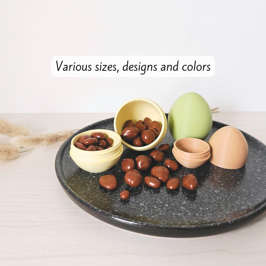 Easter Eggs Containers, Set of 3, Spring Decorating, Gift or Small Keepsakes Hiding, Small Storage, Egg Surprise, 3d print