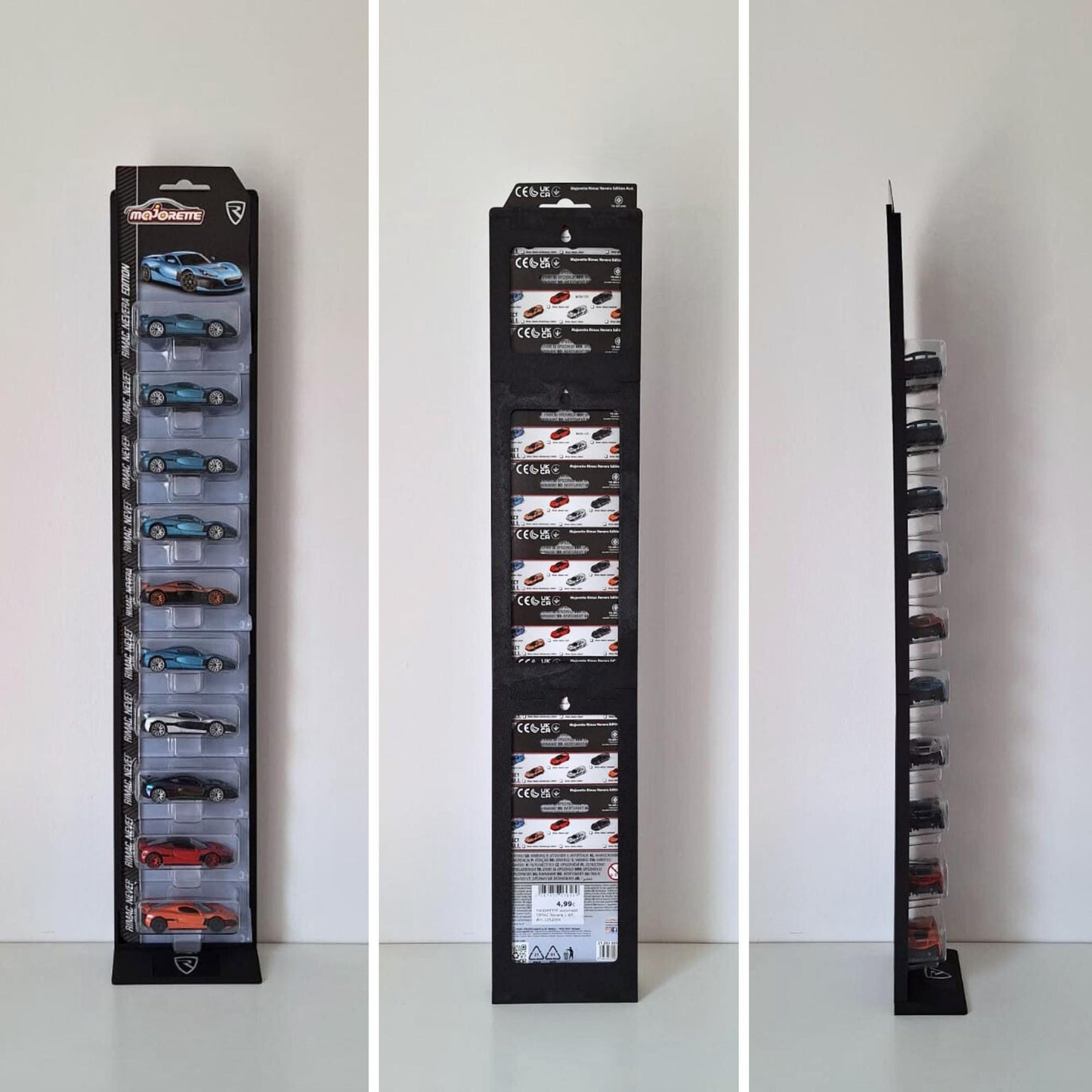 Majorette Wall Mount or Stand, Fits up to 11 Majorette Cars, Modular & Expandable Organizer