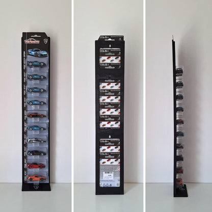 Majorette Wall Mount or Stand, Fits up to 11 Majorette Cars, Modular & Expandable Organizer