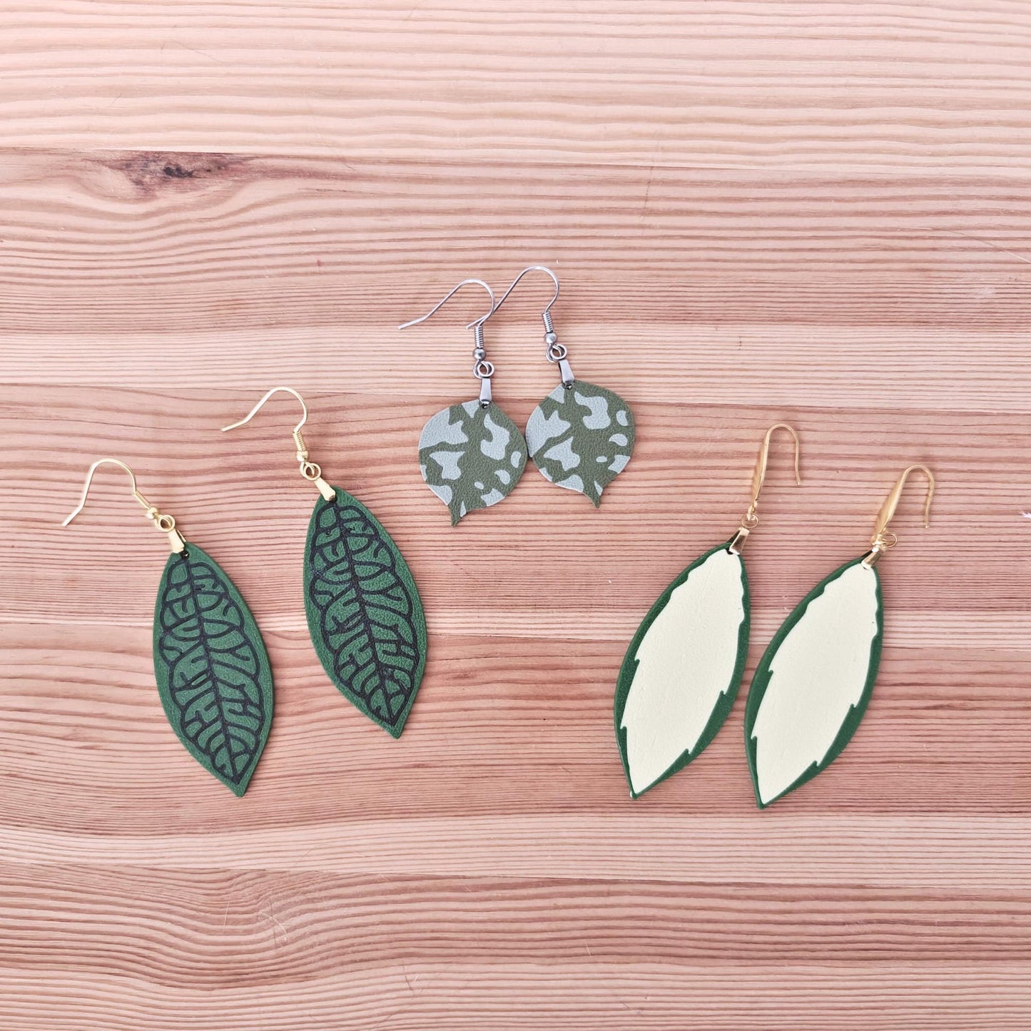 Earrings Hoya, Leaf shaped Jewelry Gift for Plant Lovers, Hoya Curtsii, Finlaysonii, Pot of gold, 3d printed Earrings