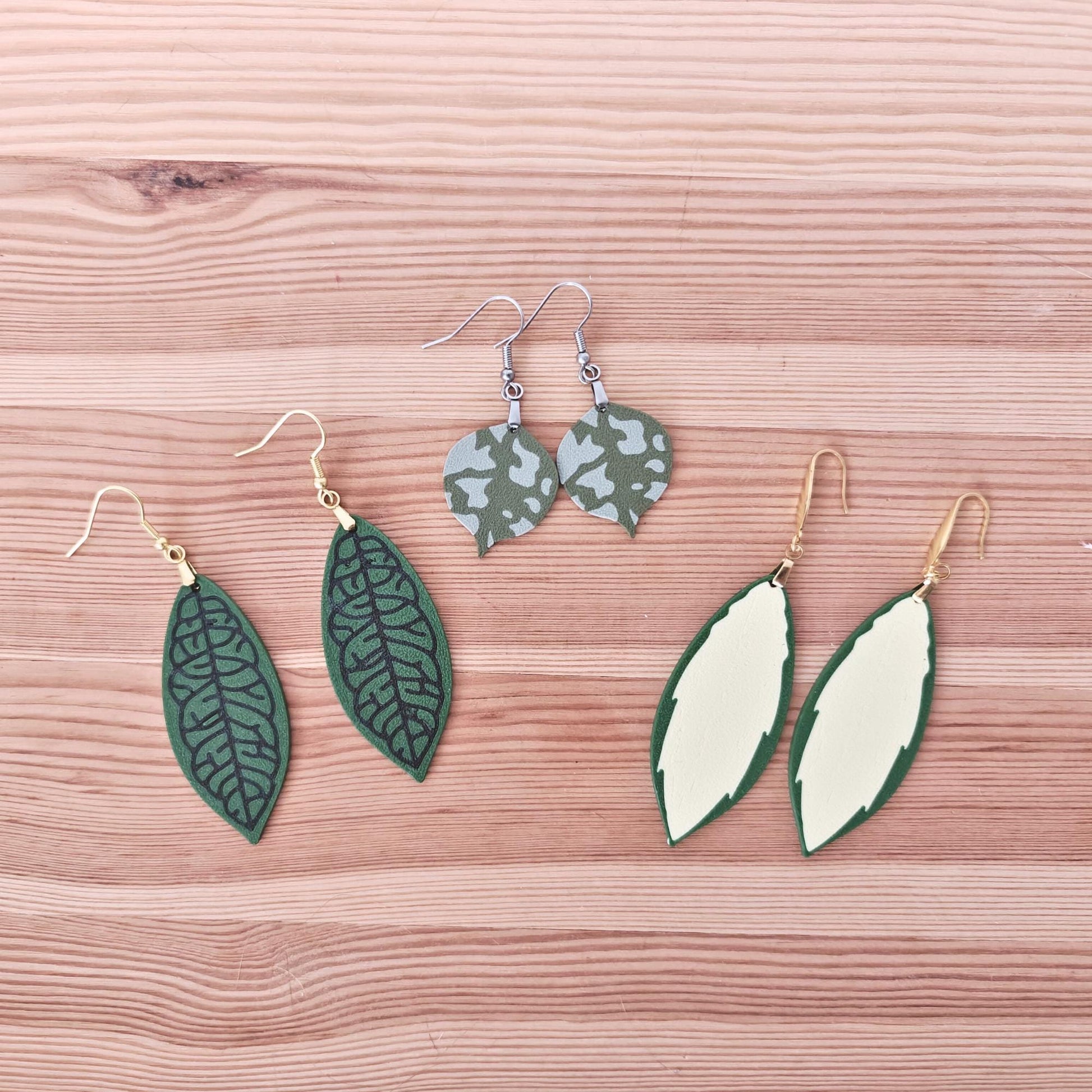 Earrings Hoya, Leaf shaped Jewelry Gift for Plant Lovers, Hoya Curtsii, Finlaysonii, Pot of gold, 3d printed Earrings