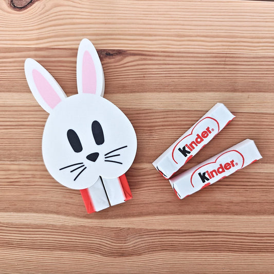 Bunny Chocolate Holder, Easter Candy Gift, Fits Kinder Bars, Cute Bunny Favor for Kids & Adults, 3d print